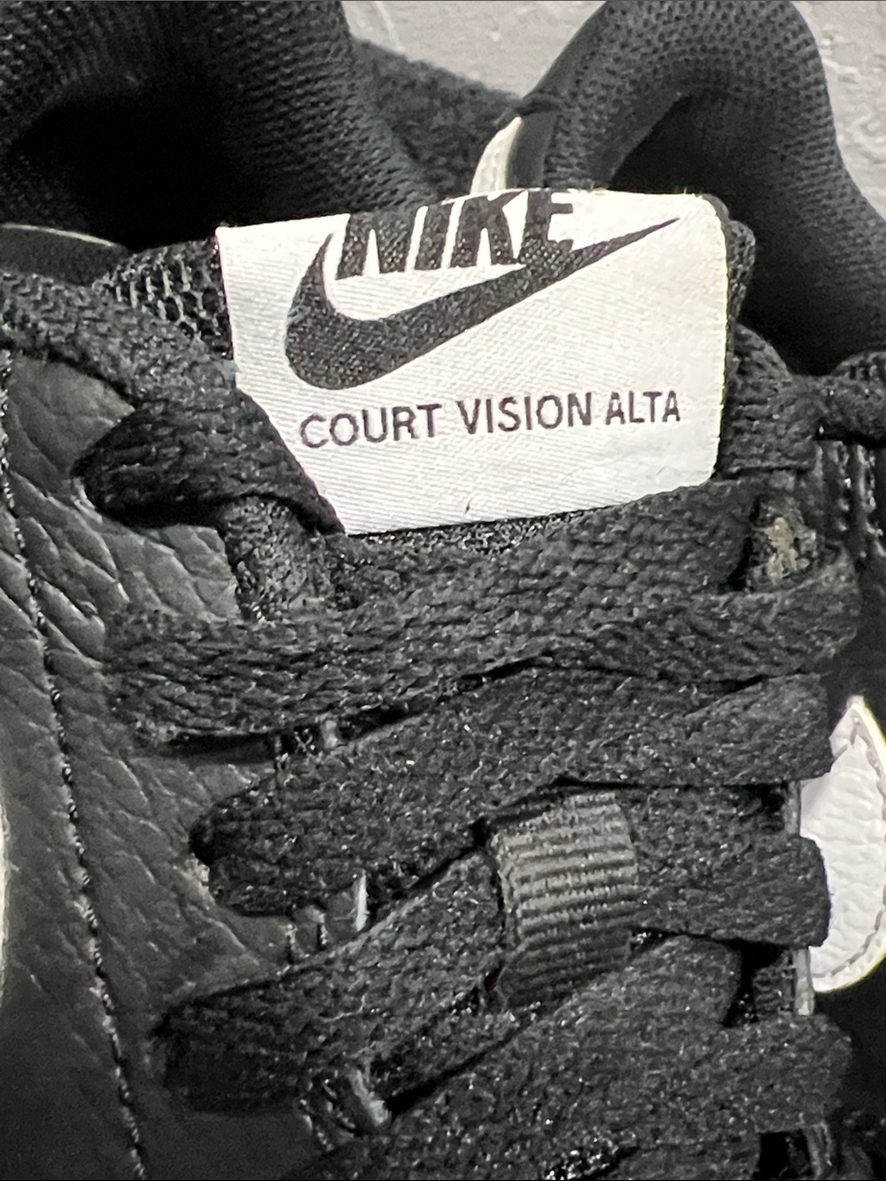 🔥🔥 NIKE Court Vision Alta LTR Leather Platform Sneakers Black White Women Sz 8 - Picture 3 of 12